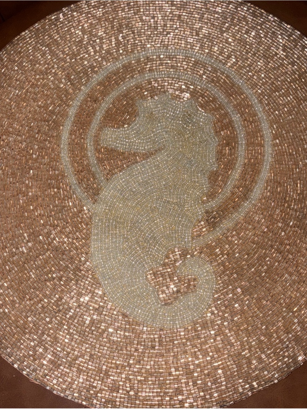 3 Waterford Placemat Beaded rosegold pink Charger seahorse nautical beachhouse - Picture 7 of 9
